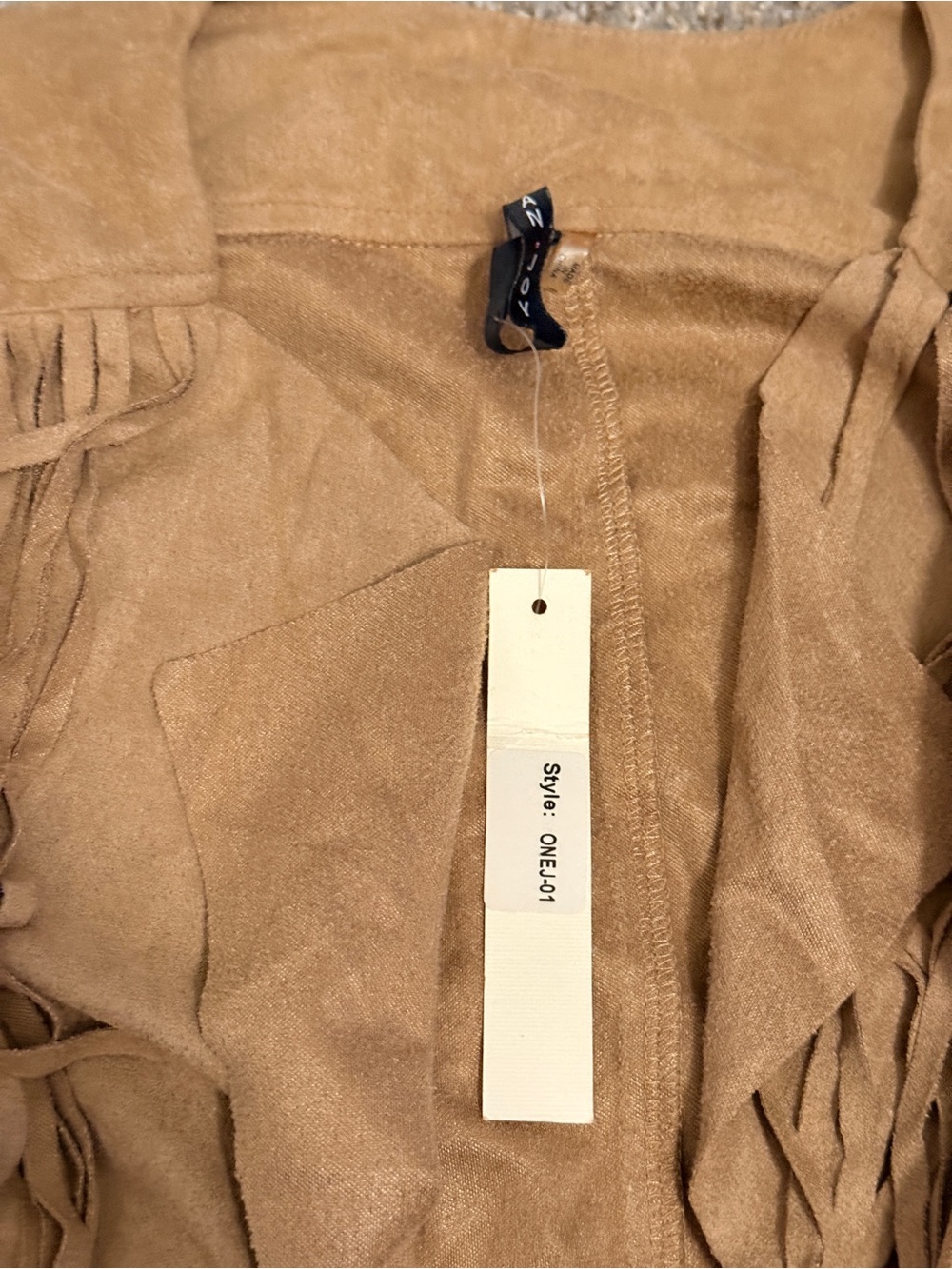 Tan Suede Fringe Jacket - Neutral Tan